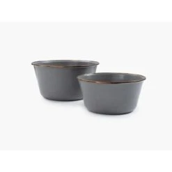 Barebones Bols à Mélanger En Émail - 2 Pièces - Gris Pierre -Matériel De Pêche barebones bols a melanger en email 2 pieces gris pierre 4