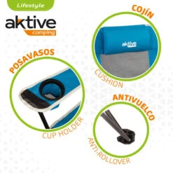 Chaise Longue Pliante De Camping Aktive -Matériel De Pêche chaise longue pliante de camping aktive 3