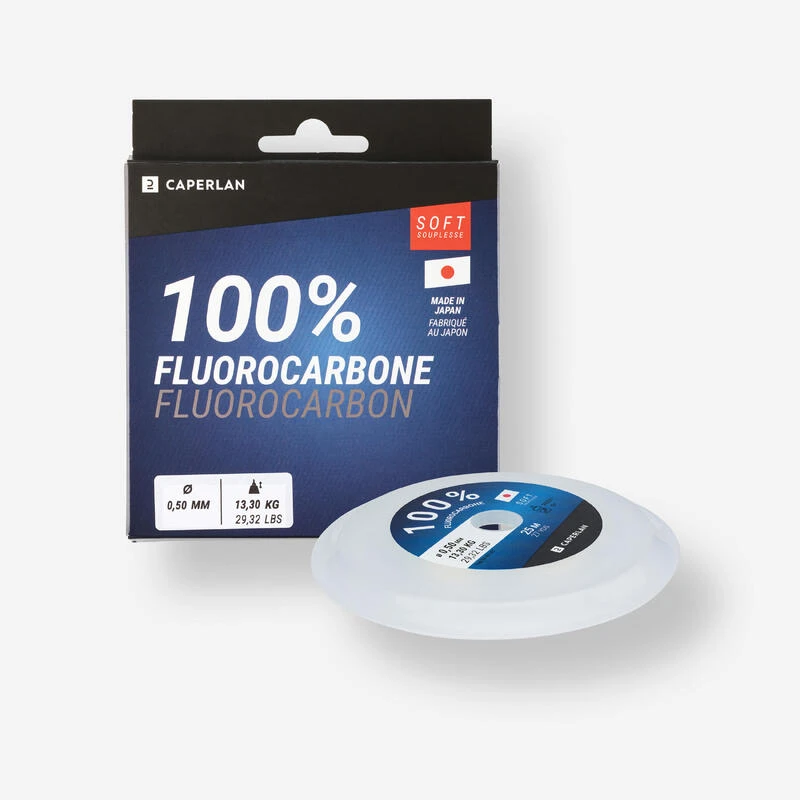FIL DE PÊCHE FLUOROCARBONE SOFT 100% 25M 1 FIL DE PÊCHE FLUOROCARBONE SOFT 100% 25M