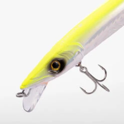 Jerkbait Pêche Au Leurre En Mer JERKUDA 170F Blanc Fluo -Matériel De Pêche jerkbait peche au leurre en mer jerkuda 170f blanc fluo 2