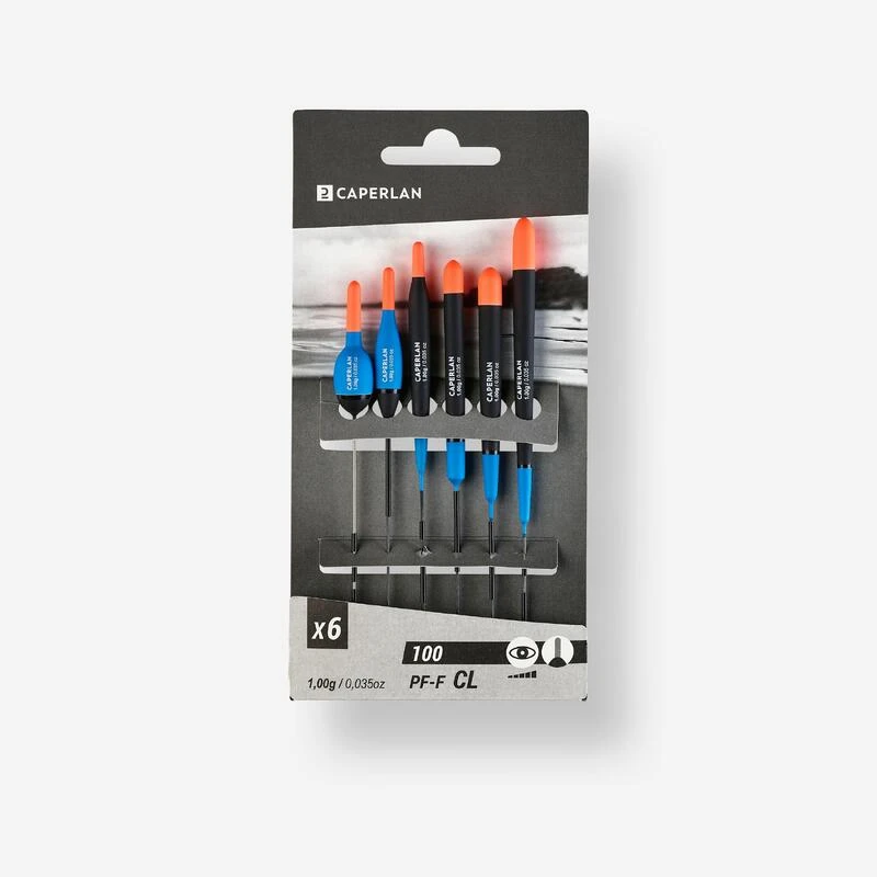 LOT DE 6 FLOTTEURS PECHE AU COUP F100 CL 1g 1 LOT DE 6 FLOTTEURS PECHE AU COUP F100 CL 1g